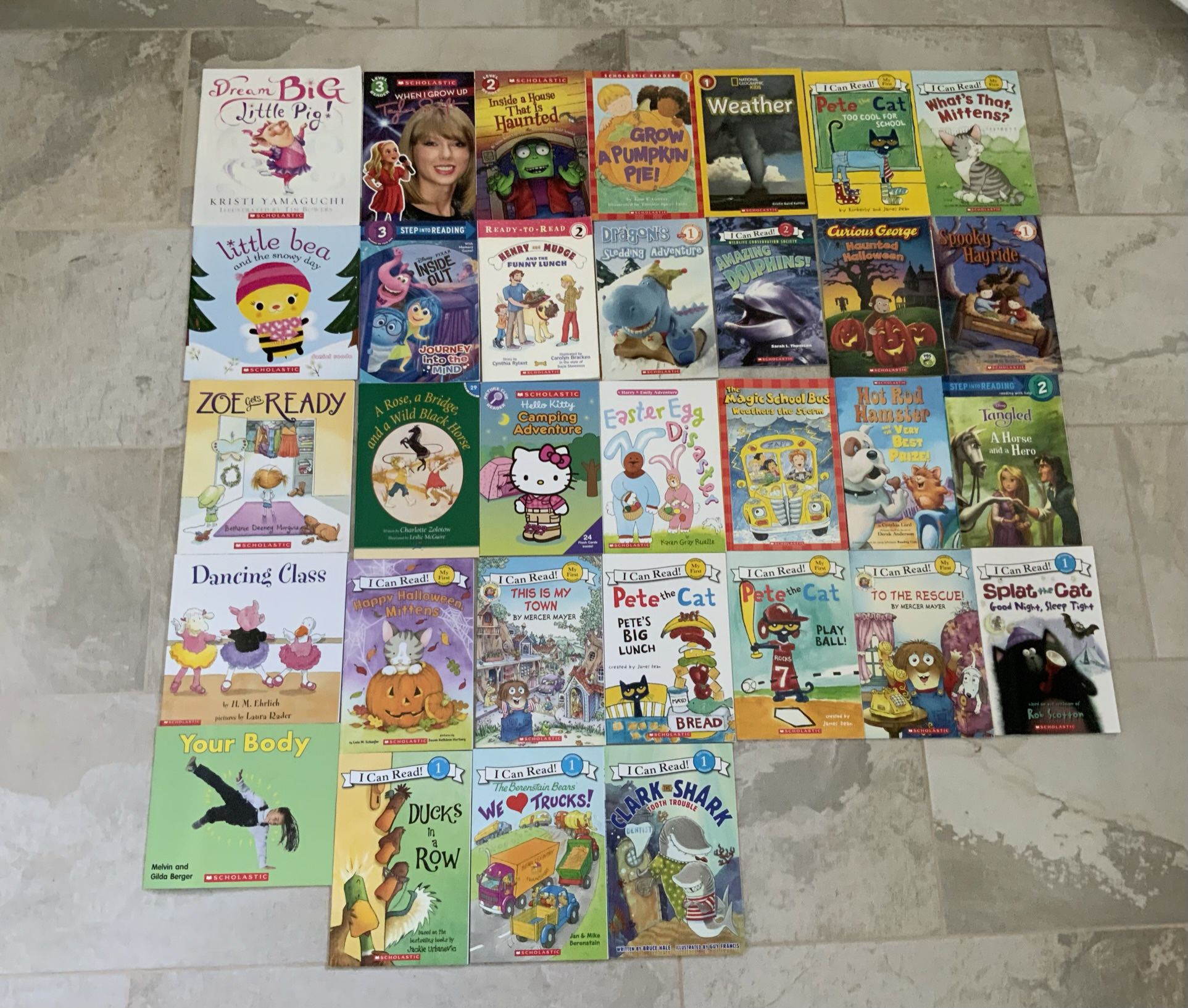 32 Books Most Are Scholastic I Can Read Level 1,2,3 Etc Great For Day Care, Home School