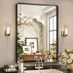 Brand New 24”x36” Black Bathroom Vanity Mirror – Wall Mounted