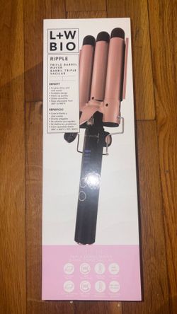 L W bio RIPPLE - 1” triple barrel hair waver ceramic rose gold curling iron