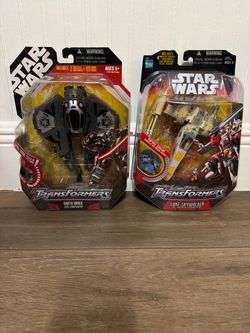 Star Wars Tranformers Action Figures (2) Hasbro 2007