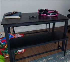 Dining table with benches