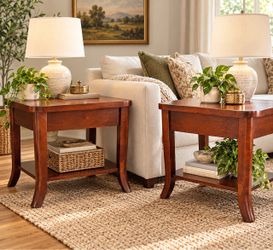 Matching Wood End Tables / Nightstands – Set of 2