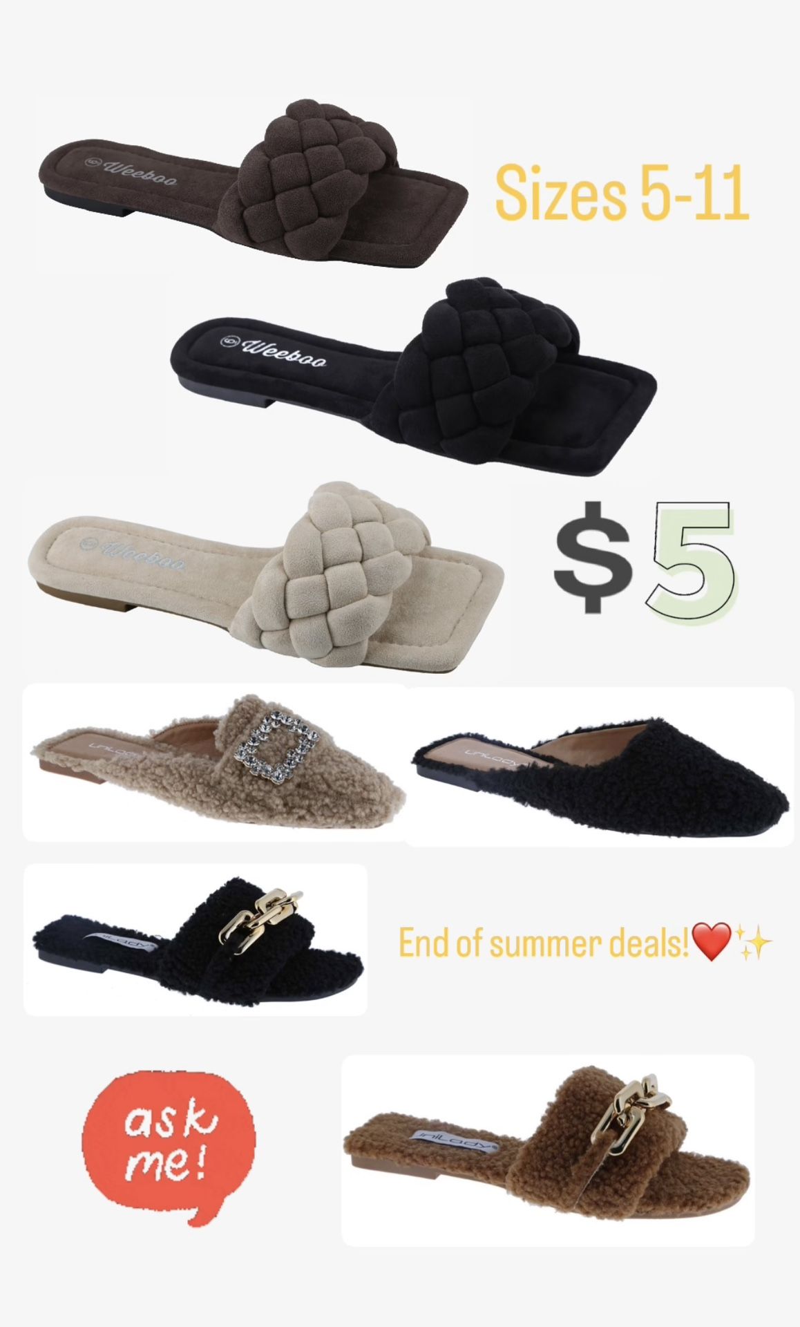 $5 Flats And Sandals 