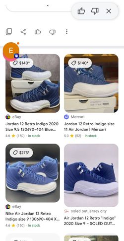 Air Jordan 12 Retro  'Indigo' (2020) size 8.5