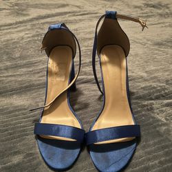 Blue Silk Heels