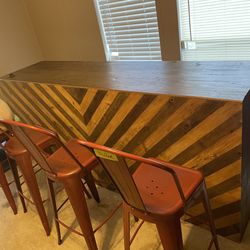 Wooden Bar With Chairs 