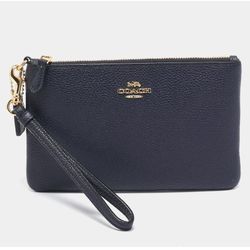 Navy Blue Coach Wristlet 