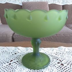 Vintage Indiana Green Compote Bowl