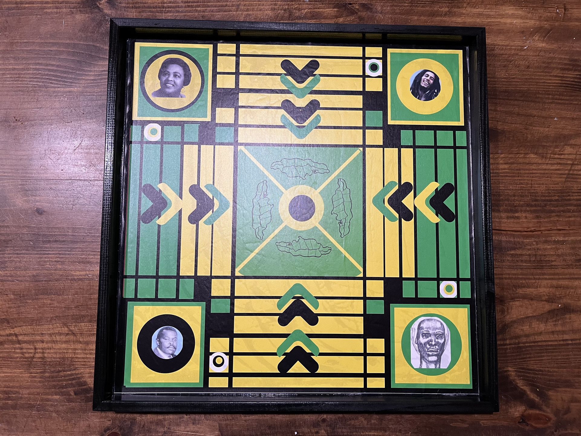 Jamaican ludi board  game and draft 