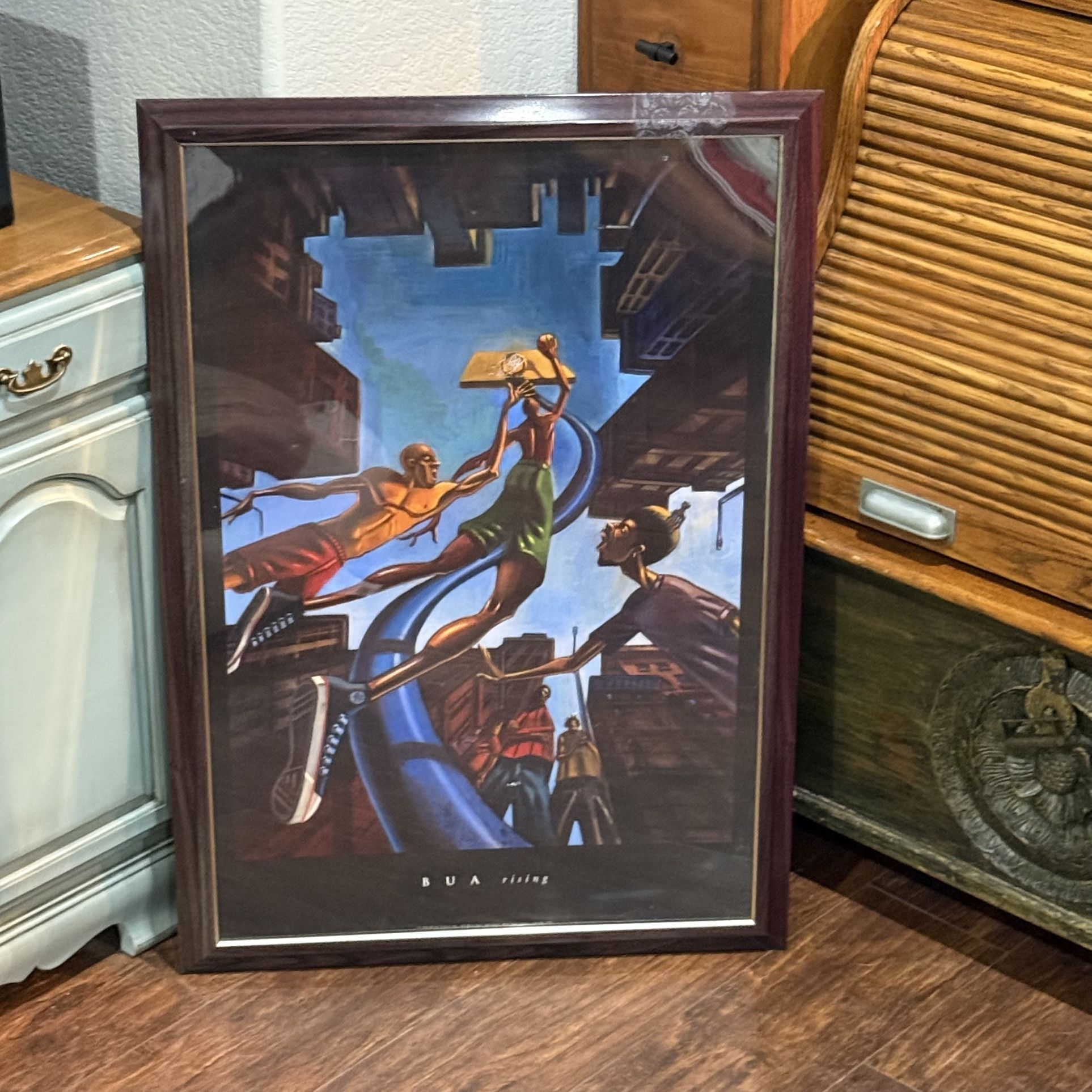 BUA “Rising” Poster • 1998 Urban Art Print, Framed