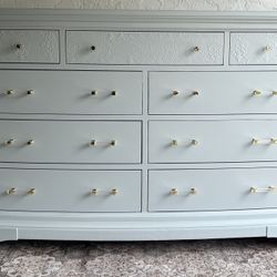 newly Refinished, Soft Blue Modern Coastal wood dresser