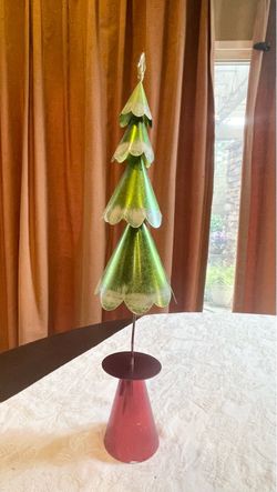Pier 1 retired metal tabletop Christmas tree. 22"