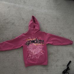 Pink Sp5der Hoodie Size Small