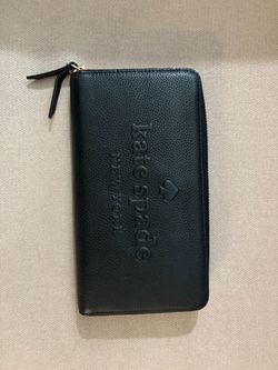 Kate Spade Black Leather Zip-Around Wallet
