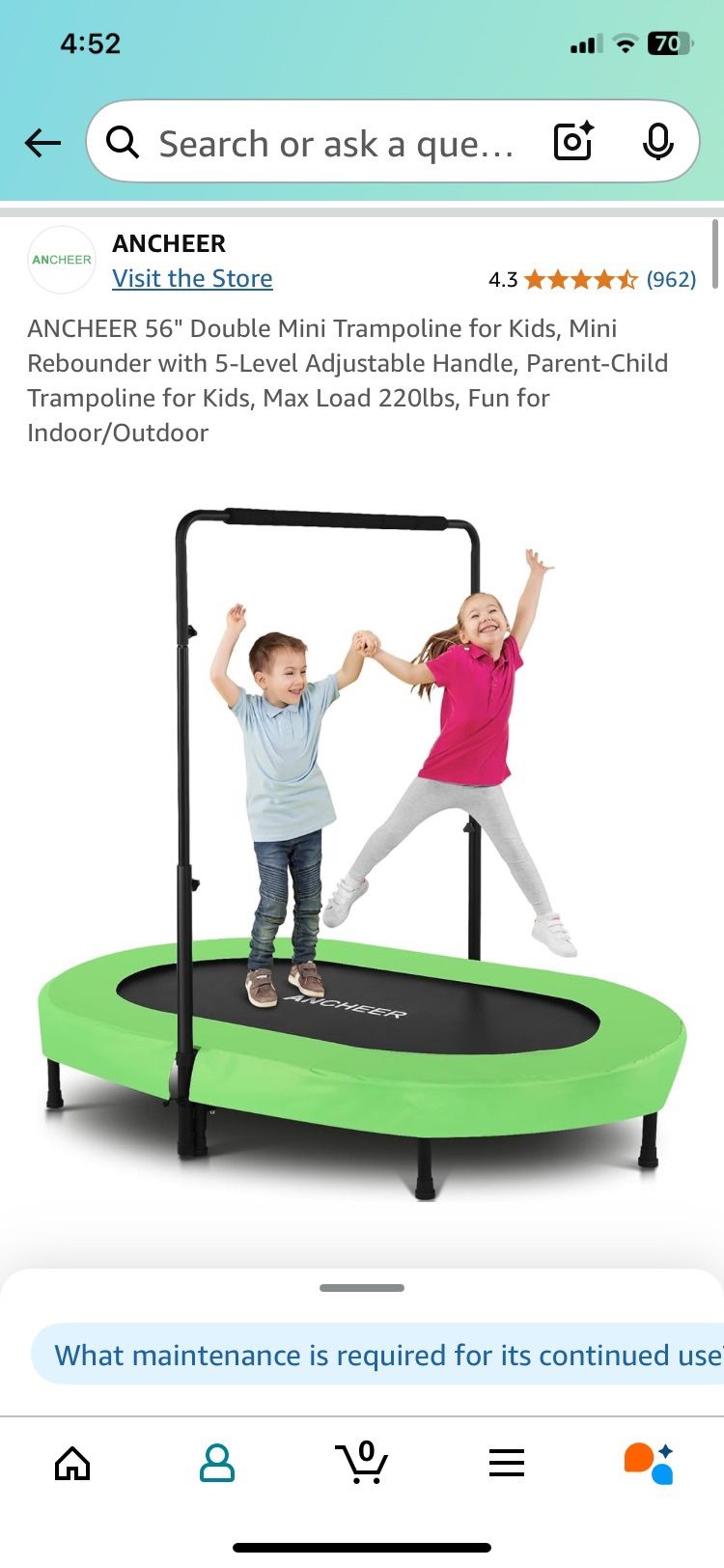 Twin Mini Trampoline