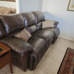 Real Leather Recliner Couch