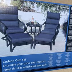 Outdoor Patio Chairs With Ottomans And Table 