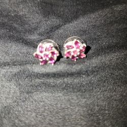 .925 Purple Stone Earrings