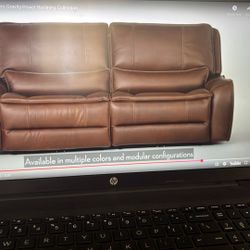 leather power reclining couch