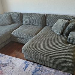3-piece Upholstered Corduroy Couch