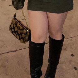 Black FAUX leather Boots