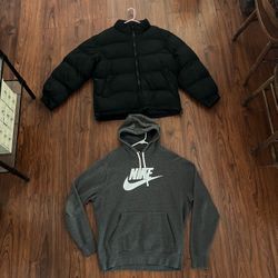 Men’s Nike Hoodie And Puffer Jacket Size L