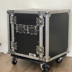 ROAD READY - 10 Space Pro Audio DJ Road Rack Case with Casters - TOUR GRADE Pro Rack