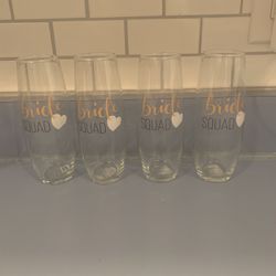 Bride Squad Champagne Glasses
