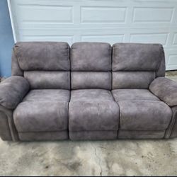 Grey Electric Reclining Loveseat