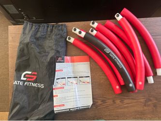 Detachable weighted hula hoop with bag.
