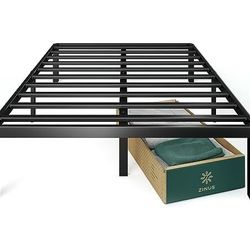 ZINUS Van 16 Inch Queen Metal Platform Bed Frame, Steel Slat Support, No Box Spring Needed, Easy Assembly, Black