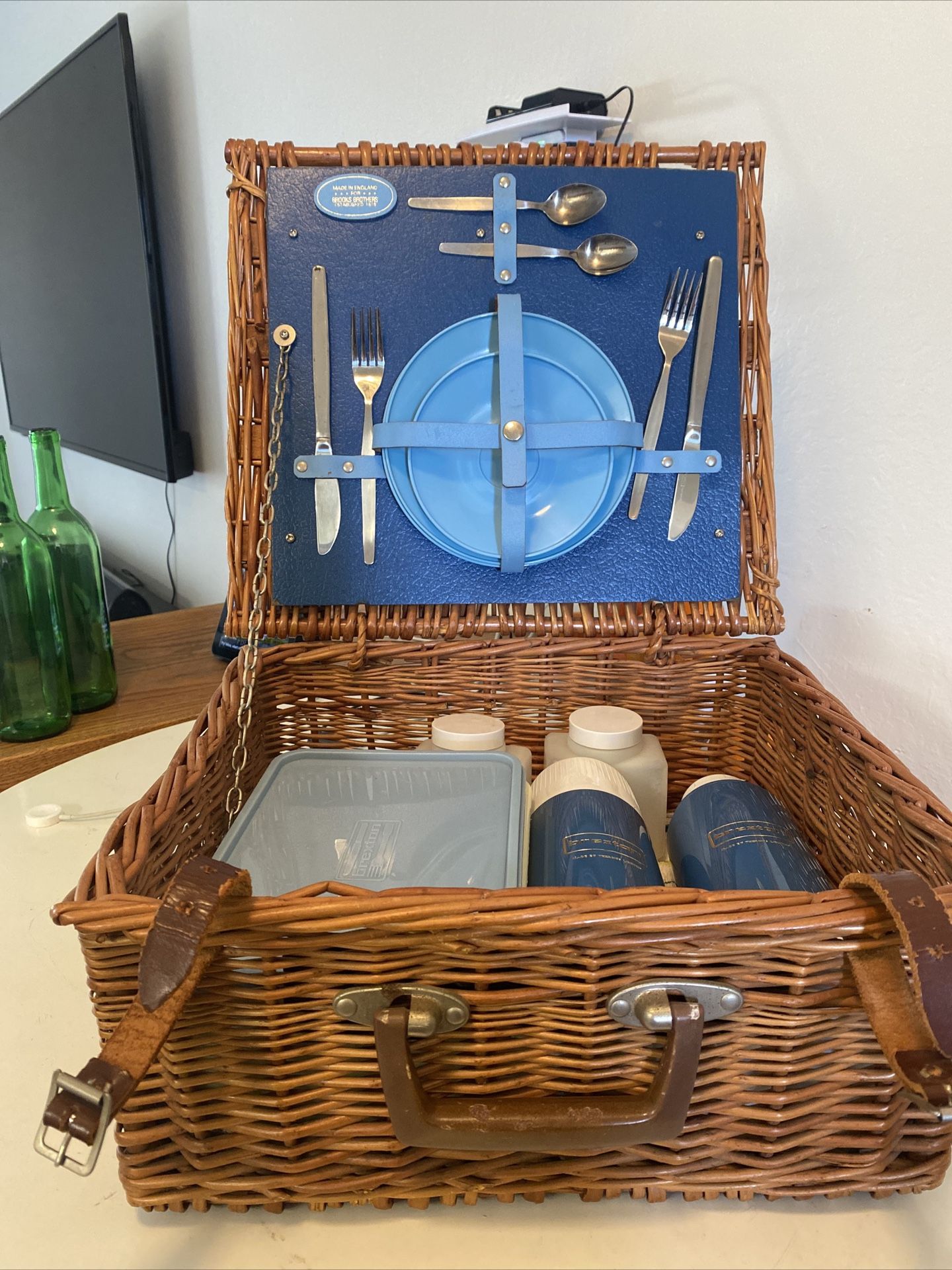 Vintage Brooks Brothers Picnic Basket