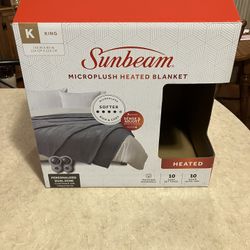 Sunbeam Micro plush Heated Blanket Gray