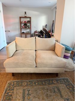 Living Spaces Ivory Sofa Couch – 4 Seater