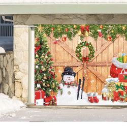 Christmas Garage Door Cover 7 x 9 Ft