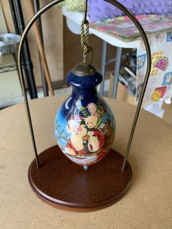 Hand painted Christmas Ornament With Stand And Box