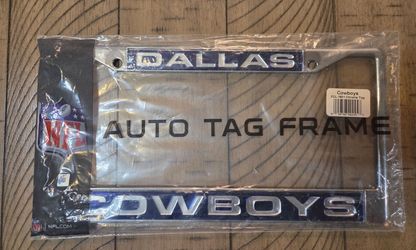 Brand New Chrome Dallas Cowboys License Plate Auto Tag Frame NFL