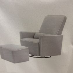 OTTOMAN GREY CREAM PIPING CHAIR