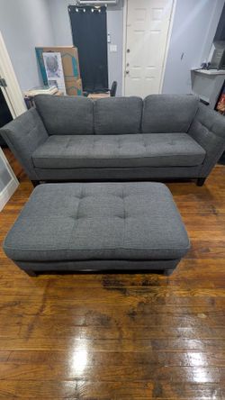 Oversized couch with matching ottoman