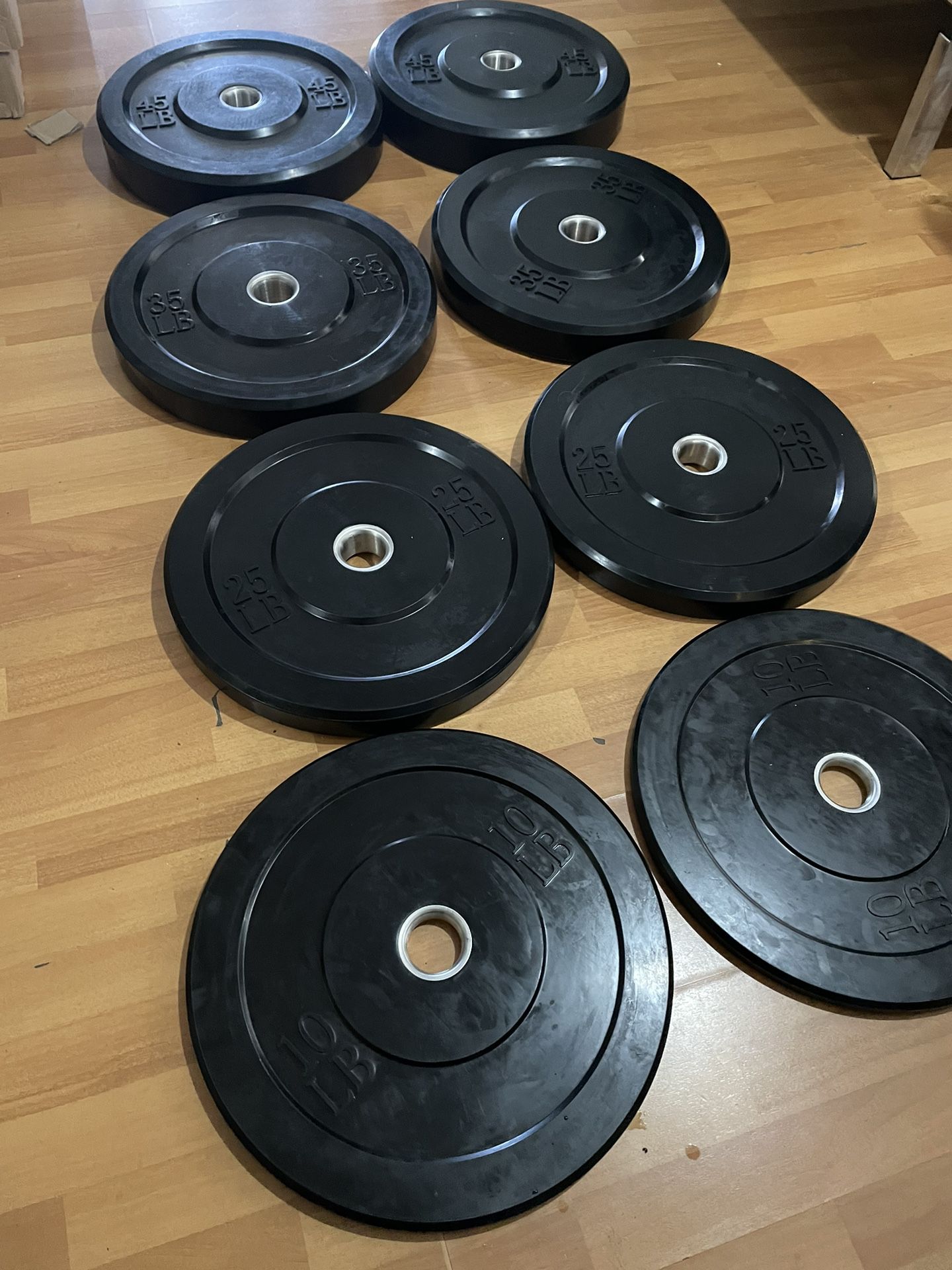 New Olympic Rubber Bumper Plates 230lbs | 7ft 45lbs Olympic Barbell W/ Clips | New in Boxes | Gym Equipment|