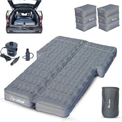 D-Hive Unbeatable Durability SUV Air Mattress for Car Camping, Durable Extra Thick 300D Oxford Fabric, Quick Easy Set-Up w/Electric Pump, Bed Mattress