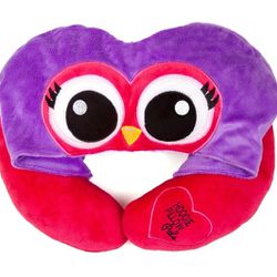 Pals Snuggly Travel Neck Pillow for Kids with Hood - Pink Owl-new!!!