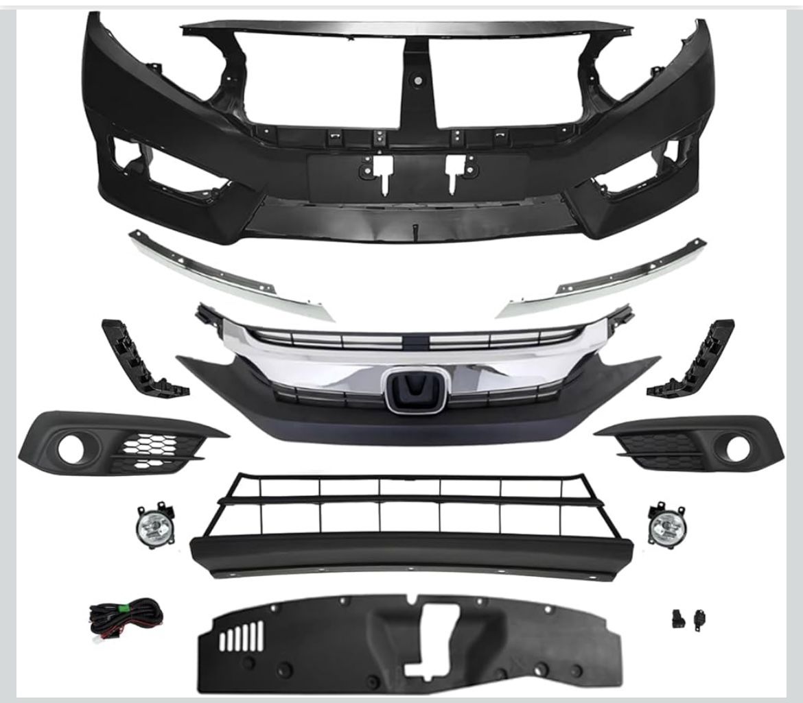 Honda Civic 2016, 2017, 2018 Complete Front Bumper