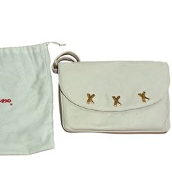 Vintage Genuine Paloma Picasso white Leather Covertible Clutch