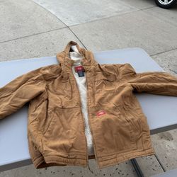 Brand New BRAND NEW dickies mens jacket insulated sanded duck CANVAS  Size L Large Sherpa Lined 