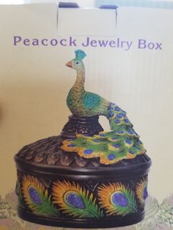 Brand New Peacock Trinket Box