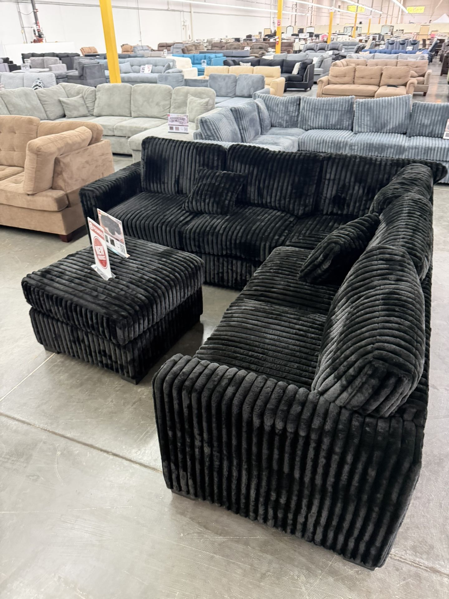 New Black Sectional 