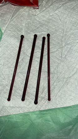 Set a four vintage purple amethyst glass swizzle cocktail stir sticks 6 inches