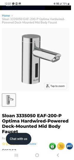 Sloan  Optima Deck Mount Electronic Faucet - Single Hole, Straight Spout, Sensor Activated, Battery Operated, Bathroom Sink Fauc