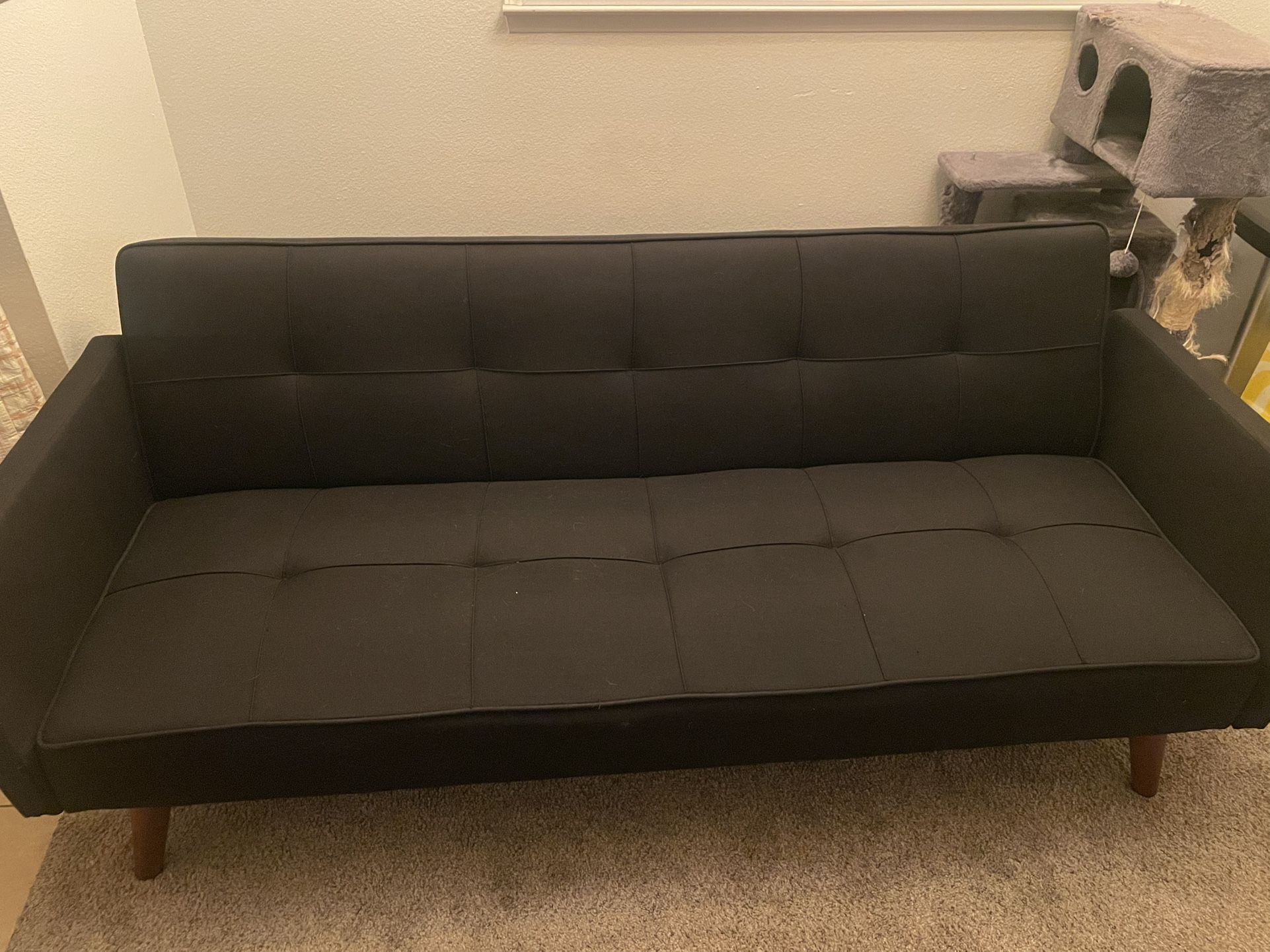 Black Futon - Removable Arm Rests